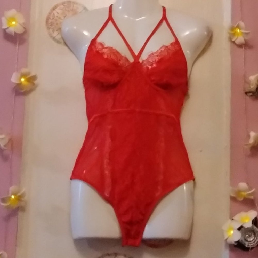 Cage Lace (M) Sexy Teddy Lingerie Bodysuit - NWOT